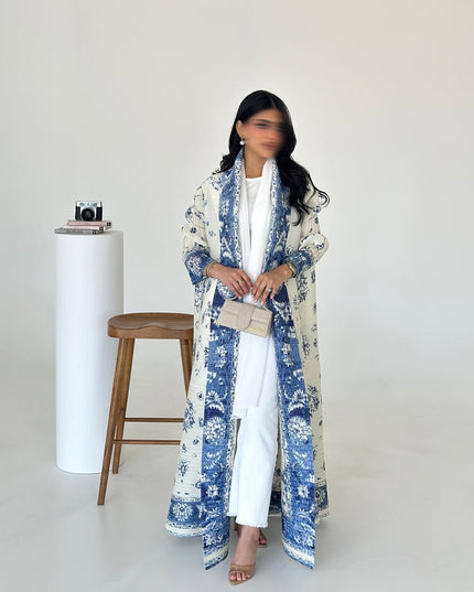 Designer Pleated Printed Long Shrug