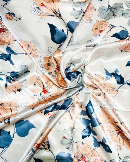 Satin Armani floral Print Fabric