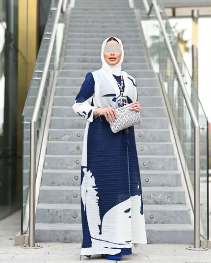 Designer Pleated Printed Long Shrug