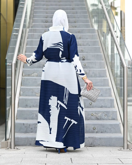 Designer Pleated Printed Long Shrug
