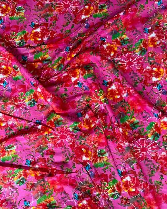 Cotton Floral Digital Print