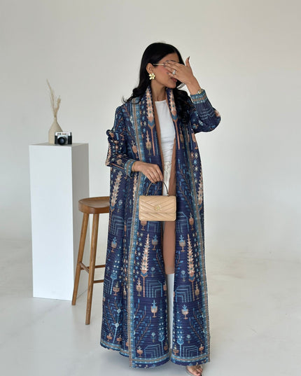 Designer Pleated Printed Long Shrug