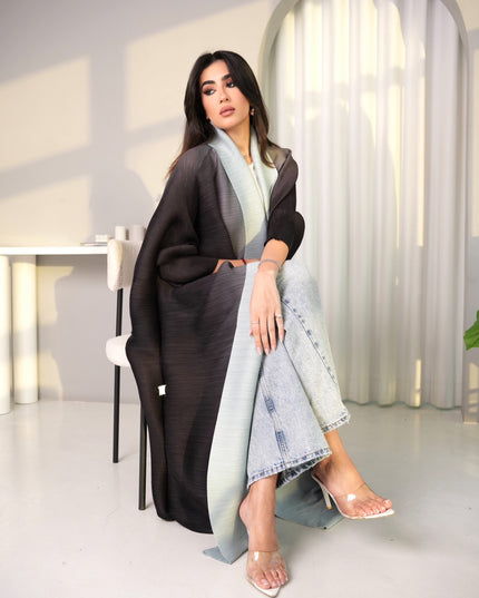 Designer Pleated Printed Long Shrug