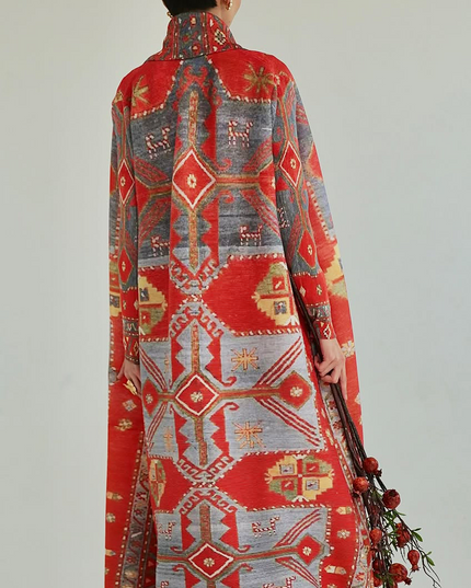 Designer Pleated Printed Long Shrug