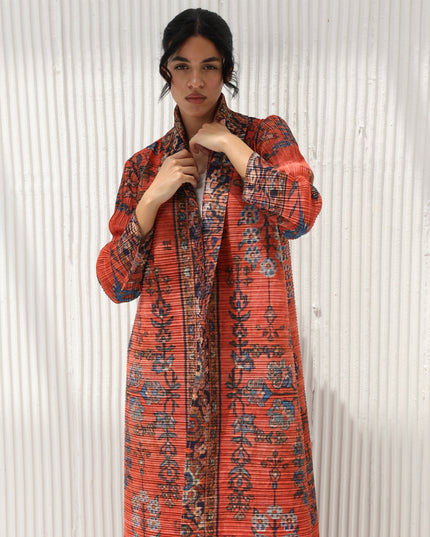 Designer Pleated Printed Long Shrug