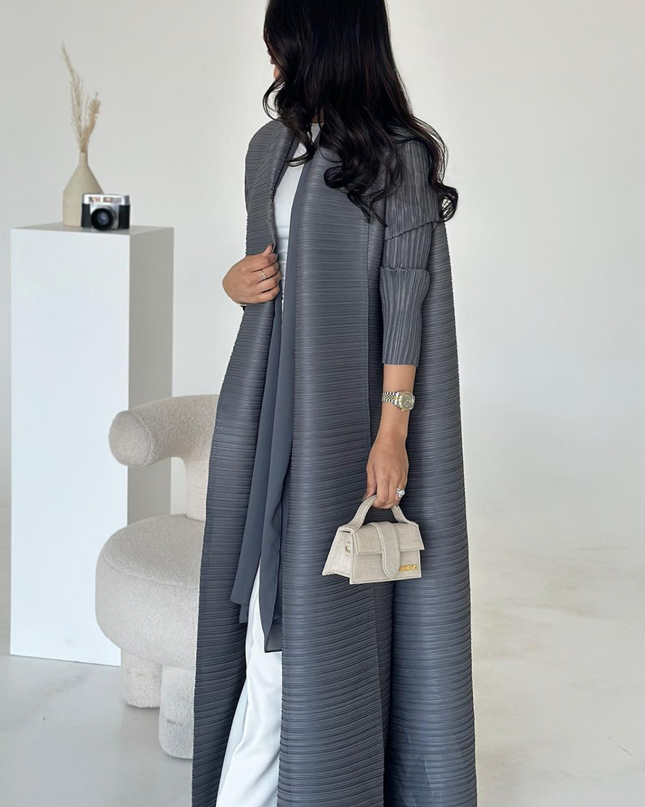 Designer Pleated Printed Long Shrug
