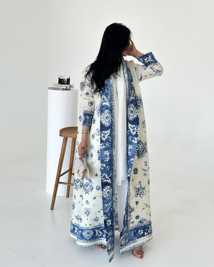 Designer Pleated Printed Long Shrug
