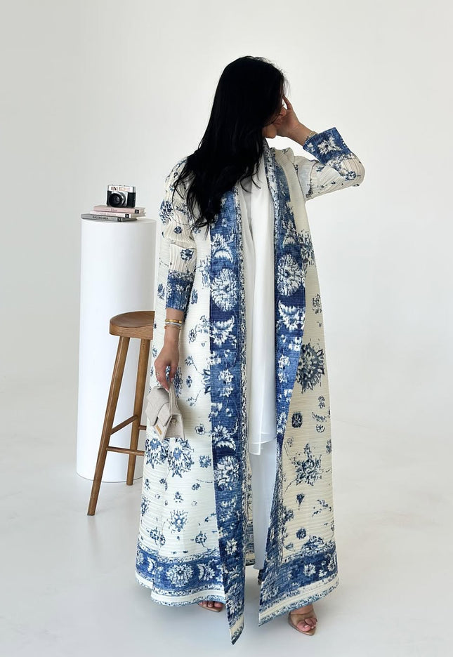 Designer Pleated Printed Long Shrug
