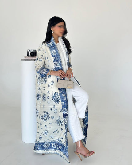 Designer Pleated Printed Long Shrug