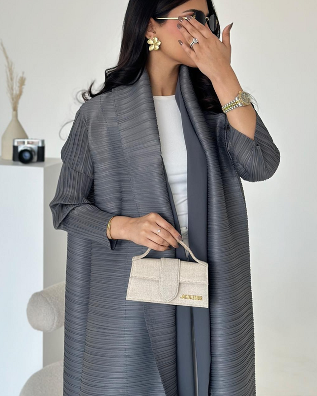 Designer Pleated Printed Long Shrug