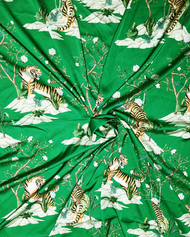 Dolce And Gabana Tiger Print In Soft Satin Fabric