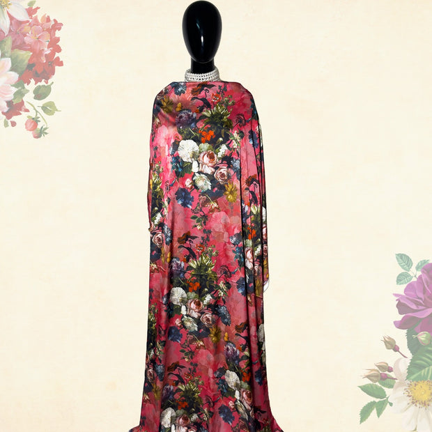 Satin Floral Armani Print Fabric