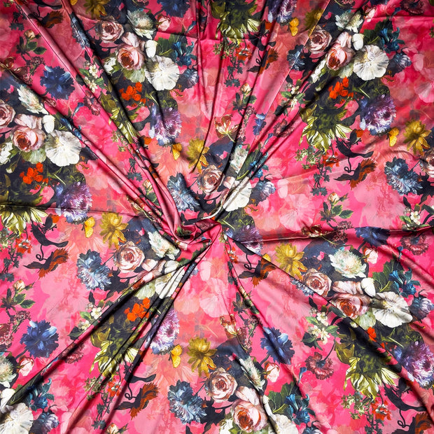 Satin Floral Armani Print Fabric