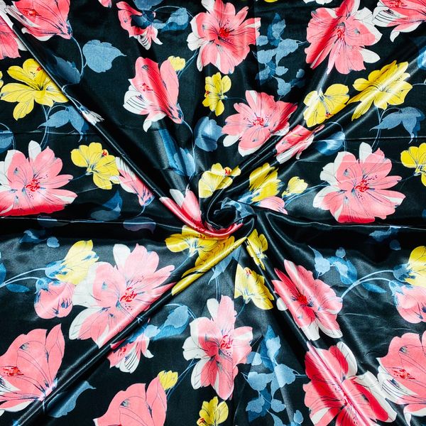 Satin Armani floral Print Fabric