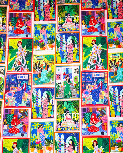 Japanese Cotton Girl Print Fabric