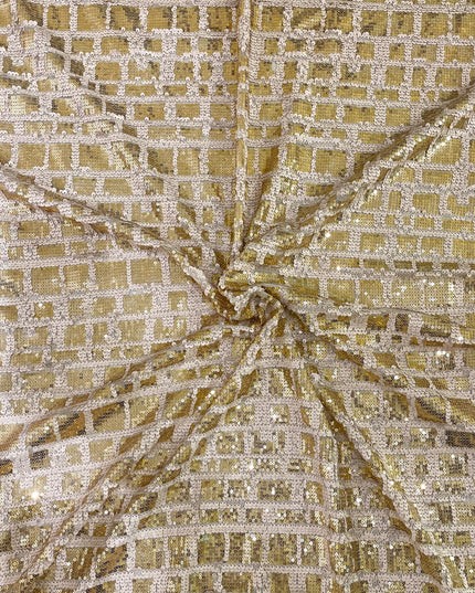 Mesh Golden Sequence Embroidery Fabric