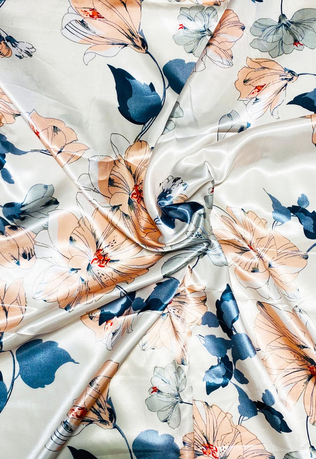 Satin Armani floral Print Fabric