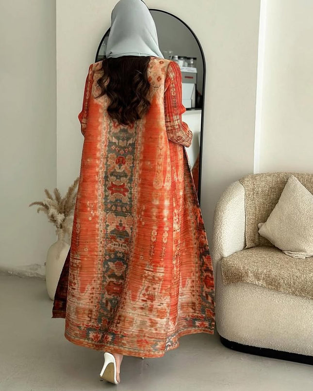 Designer Pleated Printed Long Shrug