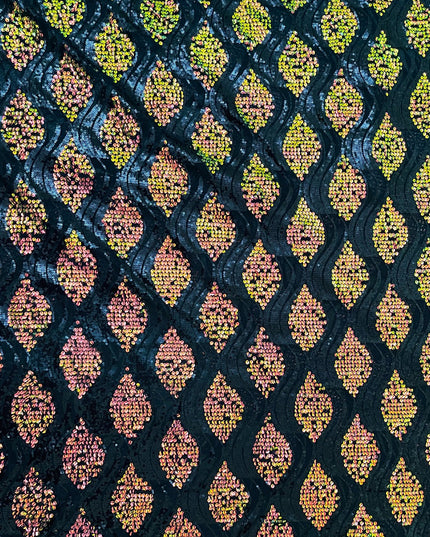 Mesh Sequence Peacock Fabric