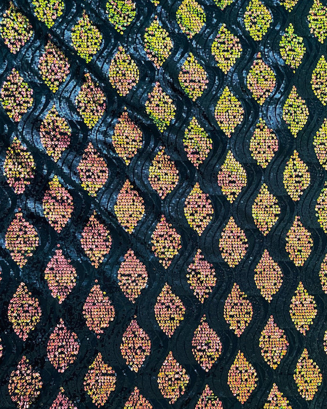 Mesh Sequence Peacock Fabric