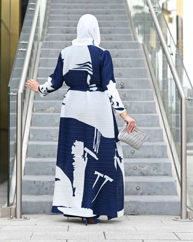 Designer Pleated Printed Long Shrug