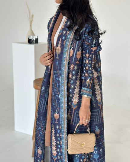 Designer Pleated Printed Long Shrug