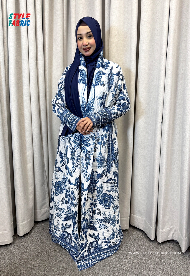 Designer Pleated Long Shrug/Abaya