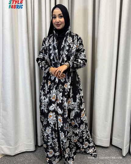 Designer Pleated Long Shrug/Abaya