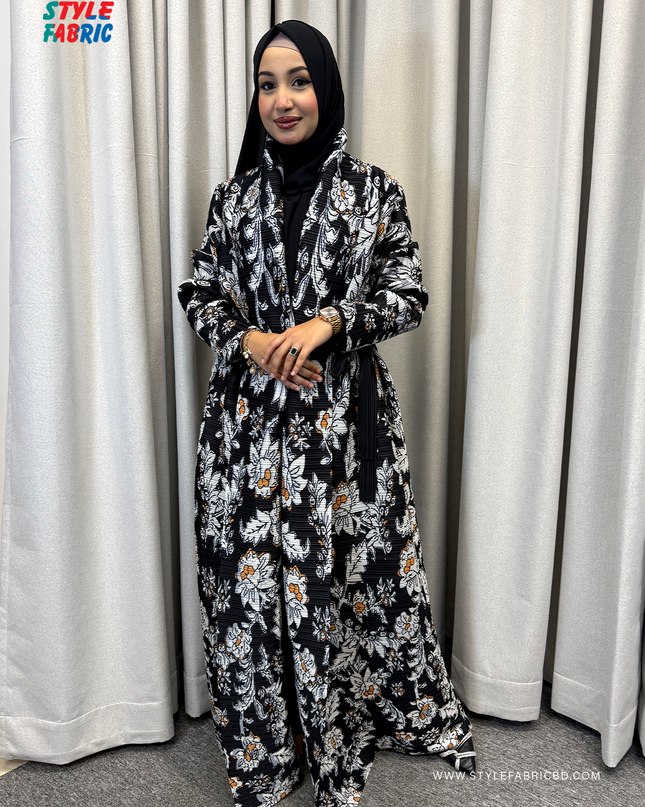 Designer Pleated Long Shrug/Abaya