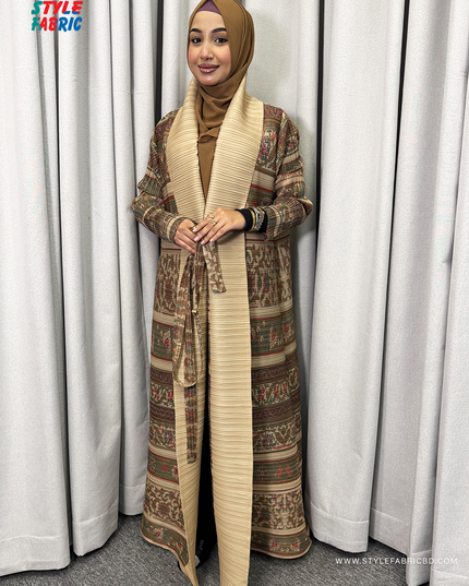 Designer Pleated Long Shrug/Abaya