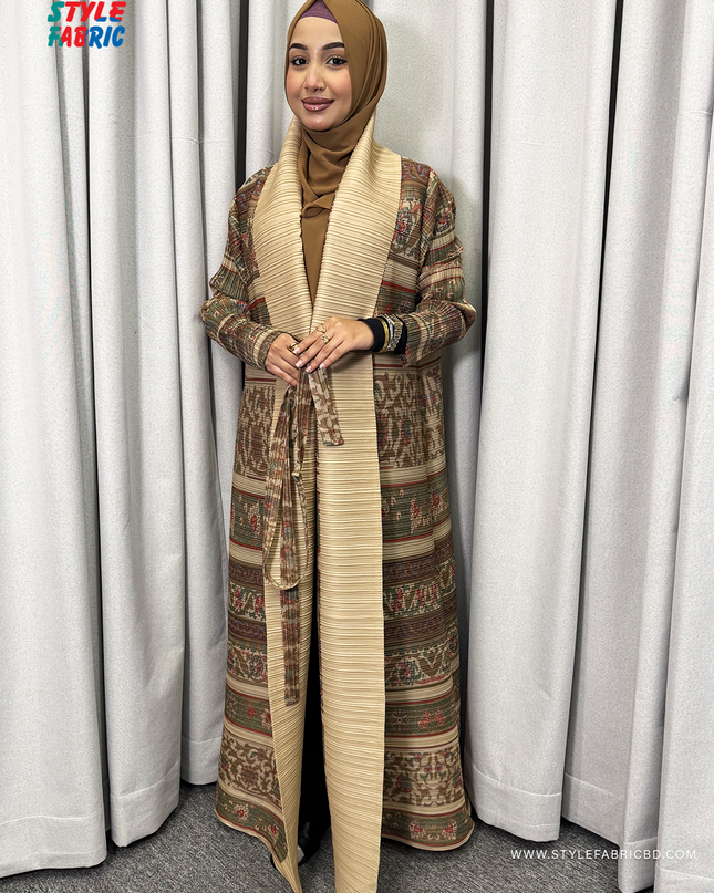 Designer Pleated Long Shrug/Abaya