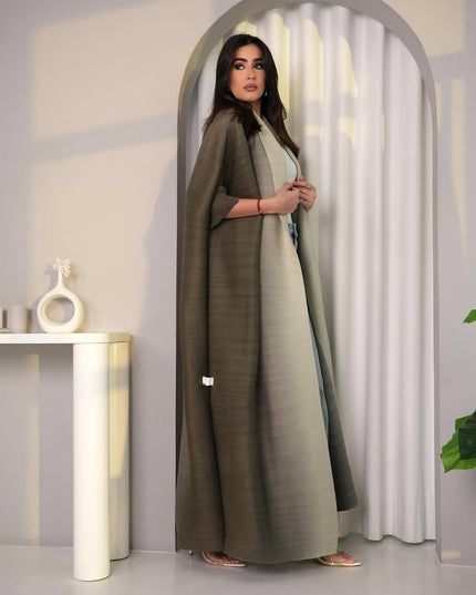 Designer Pleated Printed Long Shrug