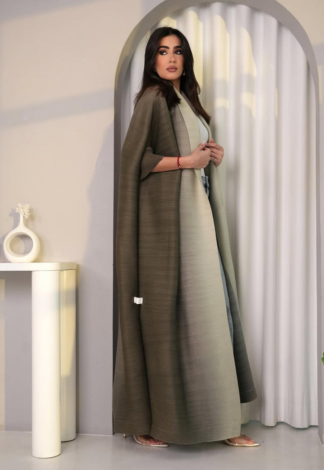 Designer Pleated Printed Long Shrug