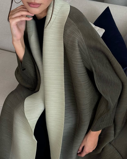 Designer Pleated Printed Long Shrug