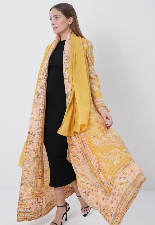 Designer Pleated Printed Long Shrug
