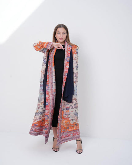 Designer Pleated Printed Long Shrug
