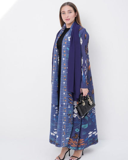 Designer Pleated Printed Long Shrug