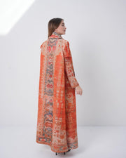 Pleated Printed Long Shrug