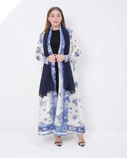 Designer Pleated Printed Long Shrug