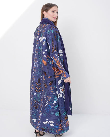 Designer Pleated Printed Long Shrug