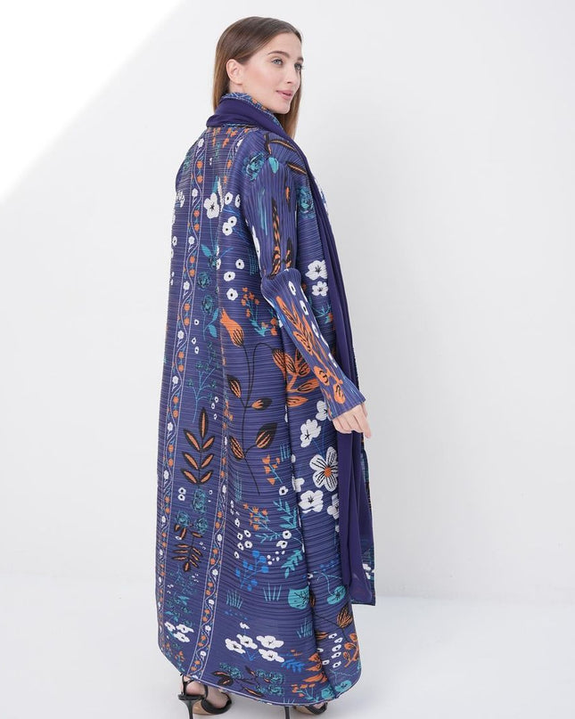 Designer Pleated Printed Long Shrug