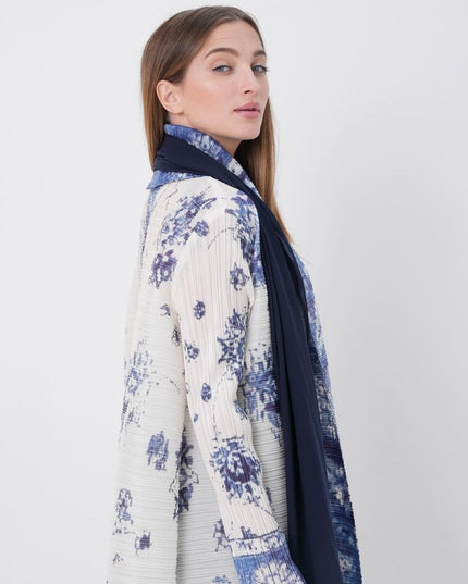 Designer Pleated Printed Long Shrug