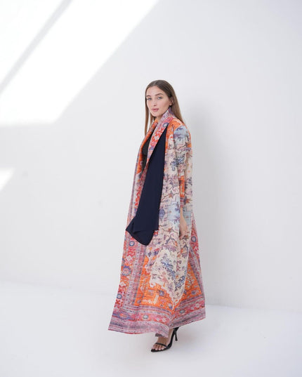 Designer Pleated Printed Long Shrug