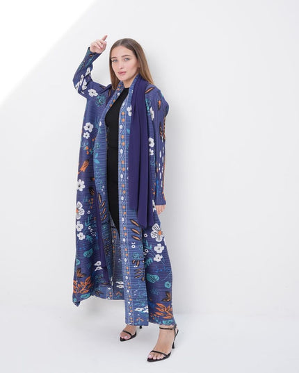 Designer Pleated Printed Long Shrug