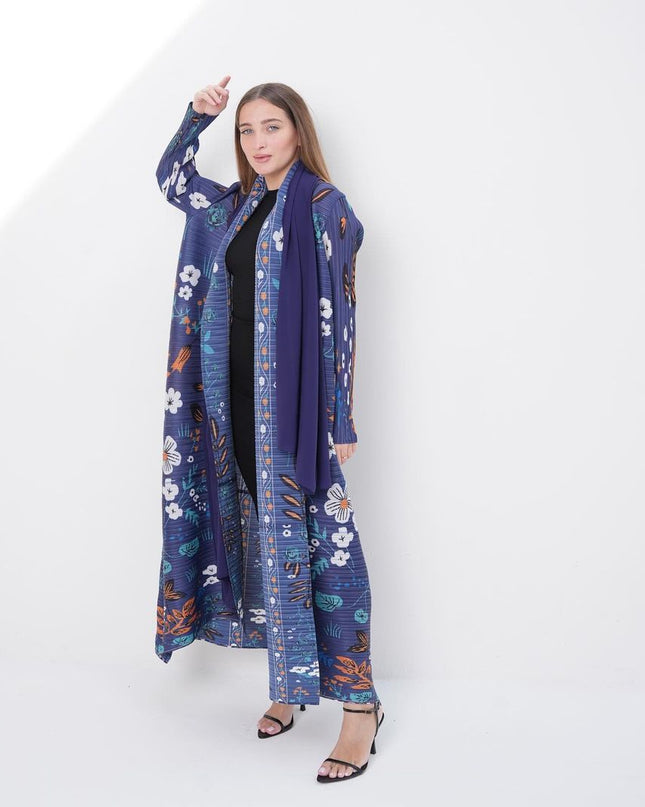 Designer Pleated Printed Long Shrug