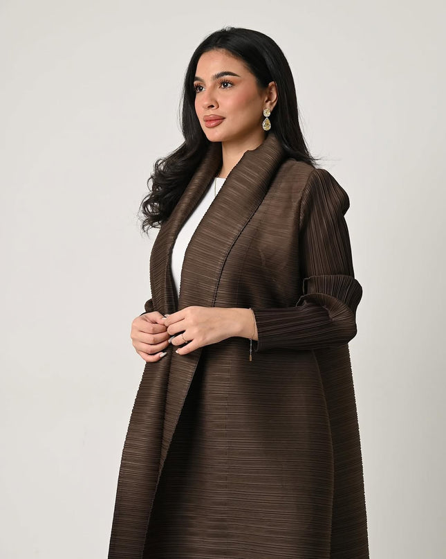 Designer Pleated Printed Long Shrug