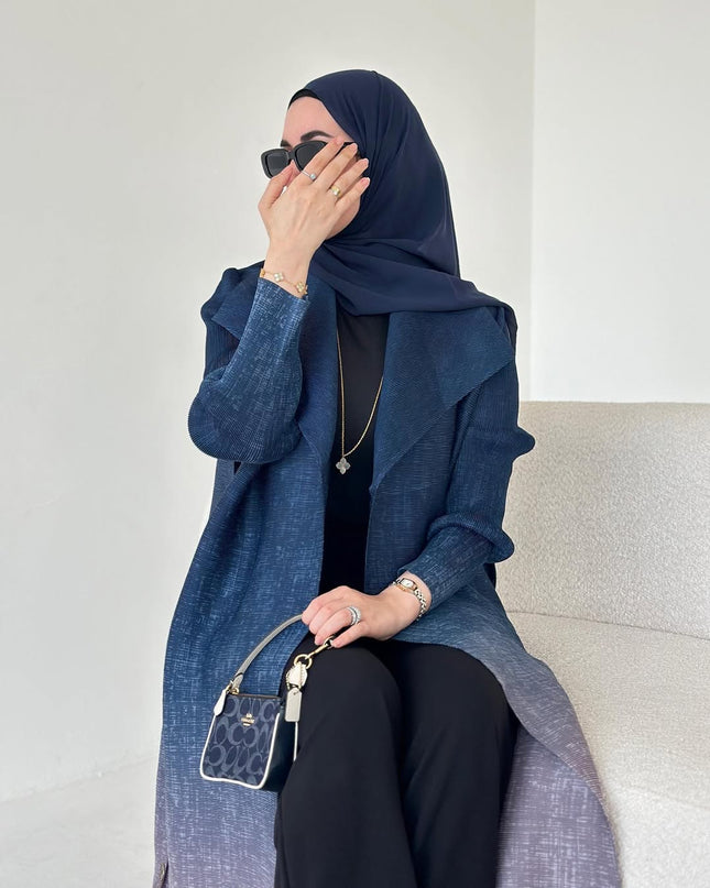 Designer Pleated Printed Long Shrug