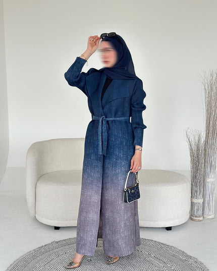 Designer Pleated Printed Long Shrug