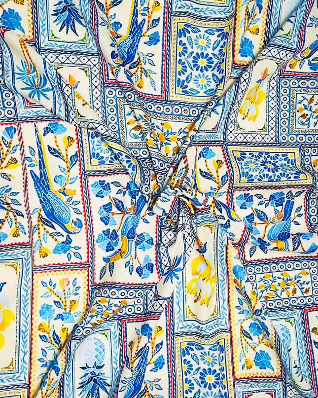 Cotton Linen Smooth Silk Printed Fabric