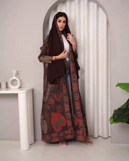 Designer Pleated Printed Long Shrug